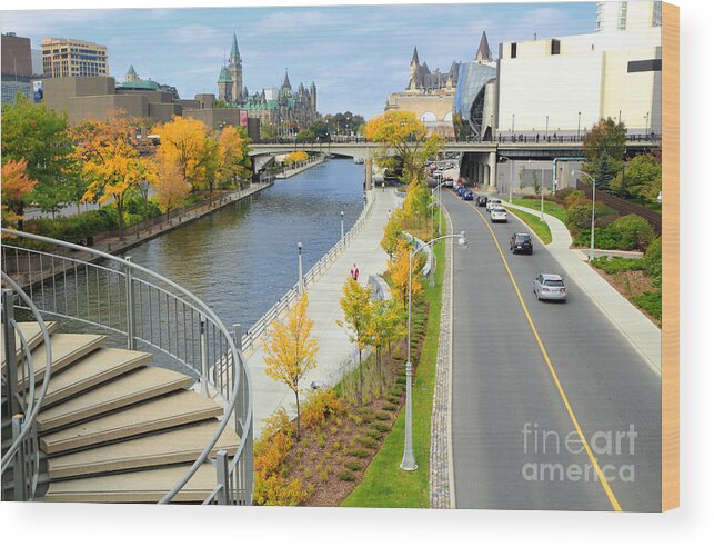 Ottawa Wood Print featuring the photograph Rideau Canal by Charline Xia
