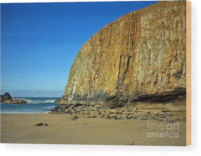 Beach Wood Print featuring the photograph Rock On The Beach by Kami McKeon