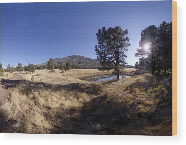Mountain Wood Print featuring the photograph San Francisco Peaks Arizona October 30 2011 by Brian Lockett