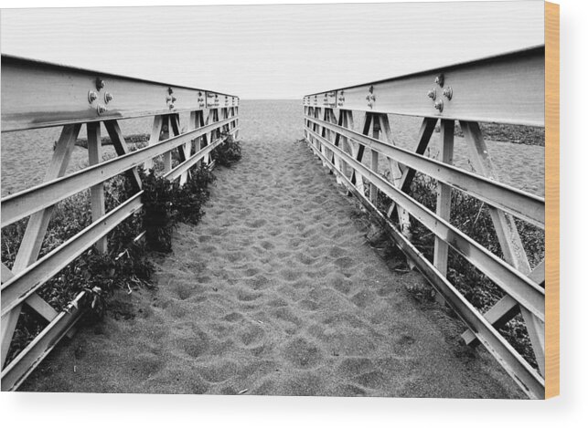 Bridge Wood Print featuring the photograph Sandy Bridge - Black and White by Matt Hanson