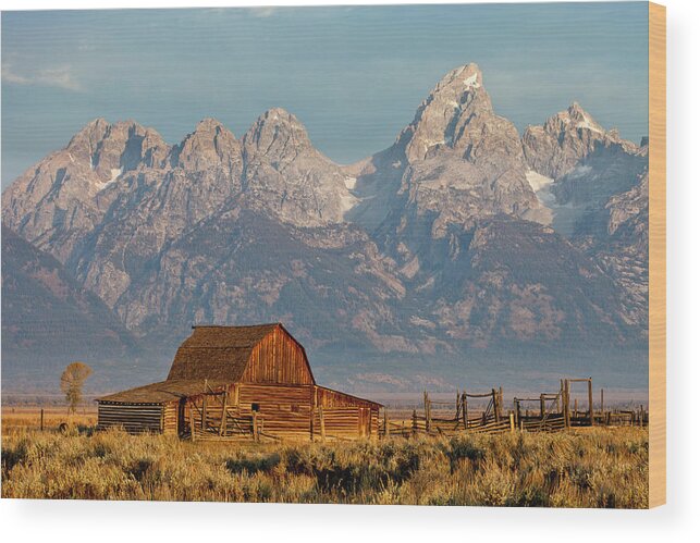 Mormon Row Wood Print featuring the photograph Scenic Barn by D Robert Franz