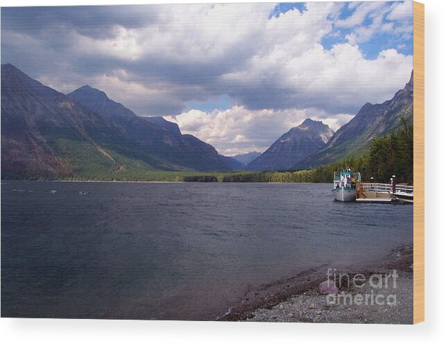  Glacier National Park Wood Print featuring the photograph Scenic Boat Ride by Johanne Peale