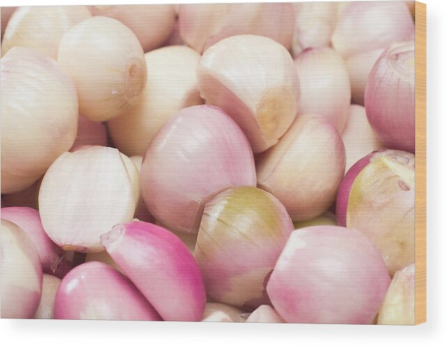 Allium Wood Print featuring the photograph Shallots by Tom Gowanlock