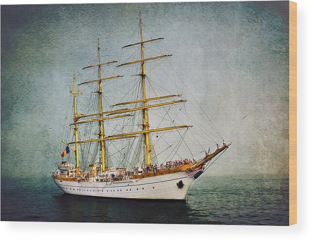 Tallship Wood Print featuring the photograph Ship Mircea by Fred LeBlanc