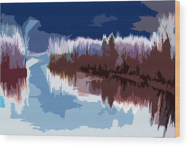 Landscape. Water Wood Print featuring the photograph Shoreline by Burney Lieberman