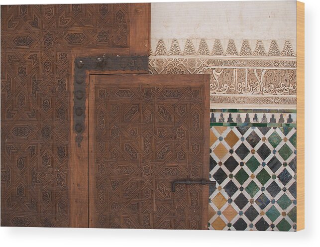 Bolt Wood Print featuring the photograph Small Slide Bolt Alhambra by David Kleinsasser