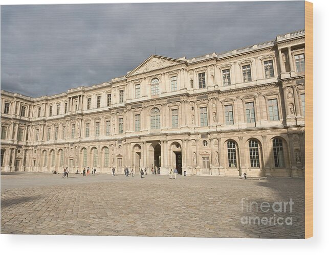Palais Wood Print featuring the photograph Square court Louvre by Fabrizio Ruggeri