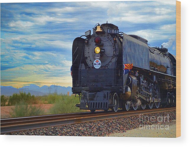 Fine Art Photography Wood Print featuring the photograph Steam Train No 844 - V by Donna Greene