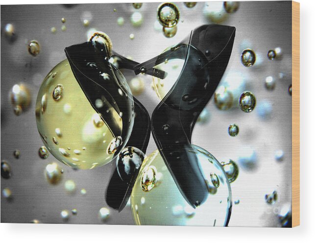 [party Shoes] Wood Print featuring the photograph Stilettos Night Out Party Shoes by Linda Matlow