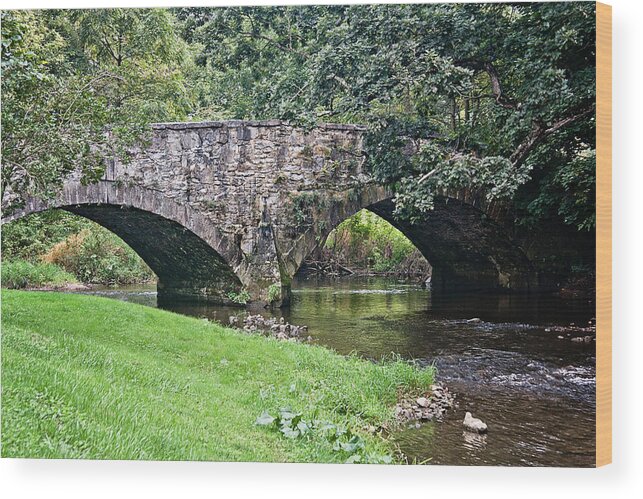 Bridge Wood Print featuring the photograph Stone bridge by Kelley Nelson