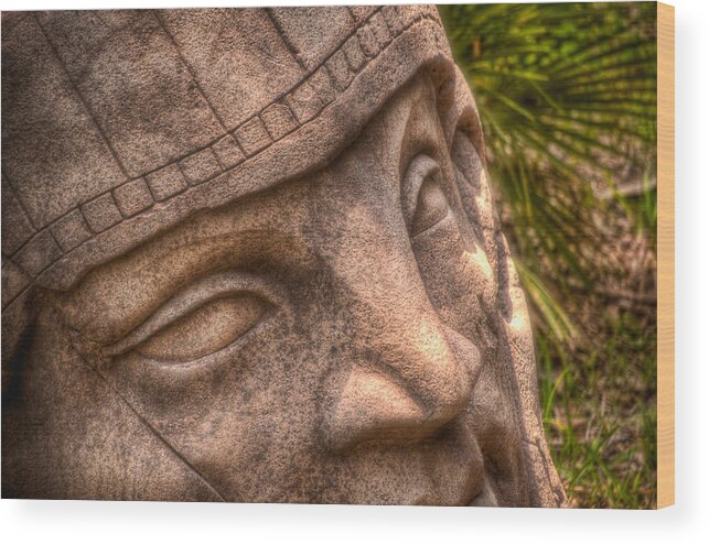 Statue Wood Print featuring the photograph Stone Face by Joetta West