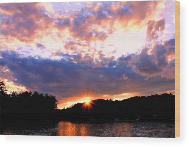 Sunset Wood Print featuring the photograph Sun Burst by Charlene Reinauer