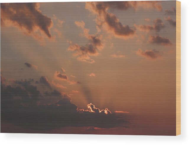 Sunrise Wood Print featuring the photograph Sunrise In The Clouds by Kim Galluzzo Wozniak