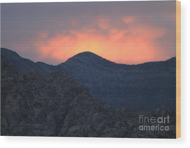 Sunset Wood Print featuring the photograph Sunset over Red Rock by Art Whitton
