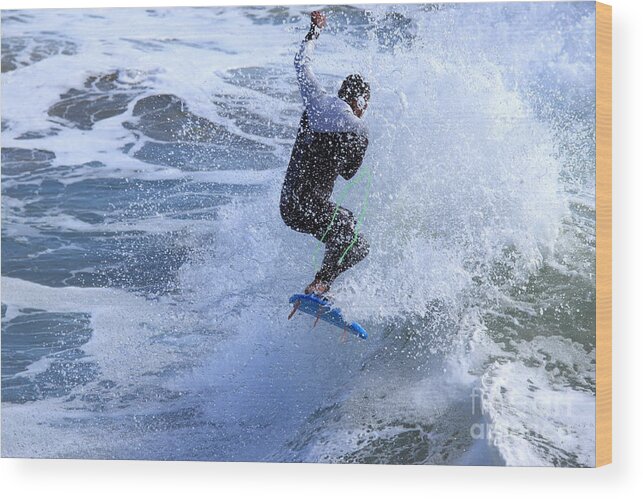 Surfing Wood Print featuring the photograph Surfer by Henrik Lehnerer
