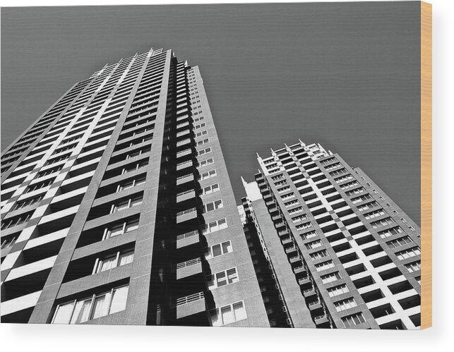 Tall Building Japan Wood Print By I Like To Take A Picture In Tokyo Bay Area