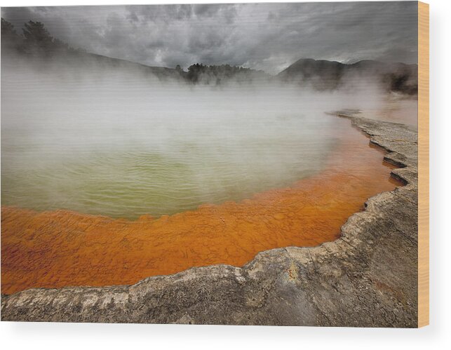 00439737 Wood Print featuring the photograph The Champagne Pool In Wai O Tapu by Colin Monteath