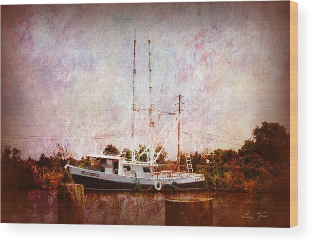 Shrimp Boat Wood Print featuring the photograph The Gulf Prince by Barry Jones