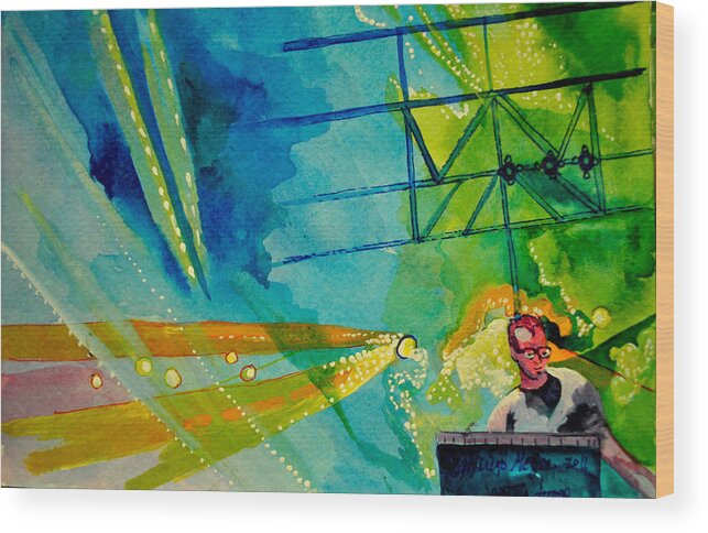 Umphrey's Mcgee Wood Print featuring the painting The Key Man by Patricia Arroyo
