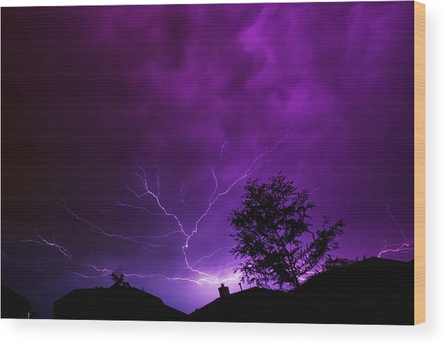 Lightning Wood Print featuring the photograph The Lightning Spread by Lisa Spencer