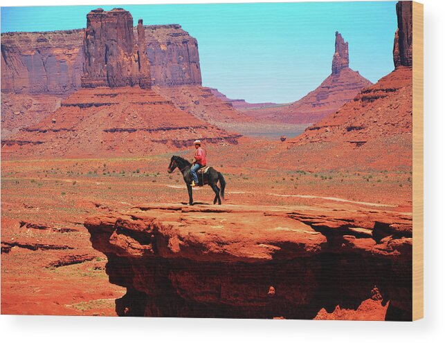 American Indian Wood Print featuring the photograph The Lone Indian by Paul Mashburn