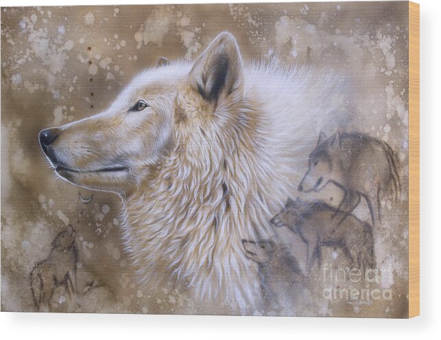 Arctic Wood Print featuring the painting The Source VI by Sandi Baker