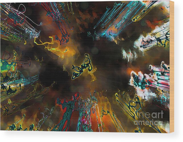 Abstract Wood Print featuring the photograph Time Flies by Jeff Breiman