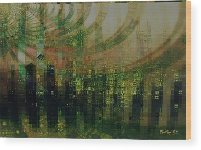 Pattern Wood Print featuring the digital art Tin City by Kathy Sheeran