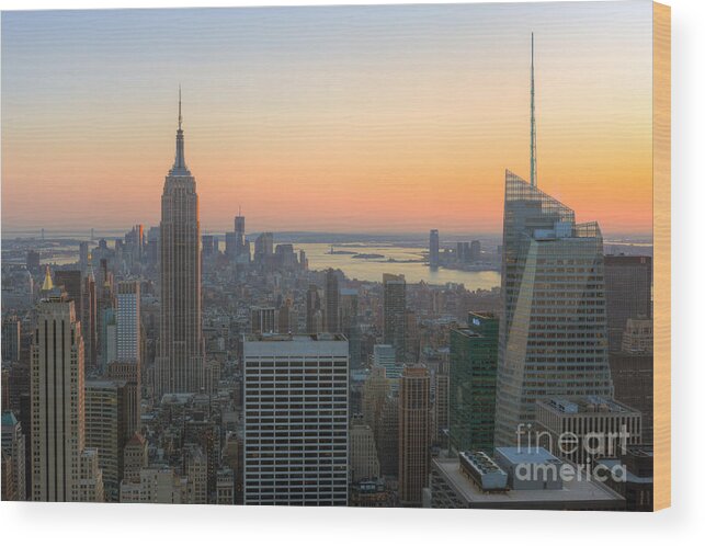 Clarence Holmes Wood Print featuring the photograph Top of the Rock Sunset I by Clarence Holmes