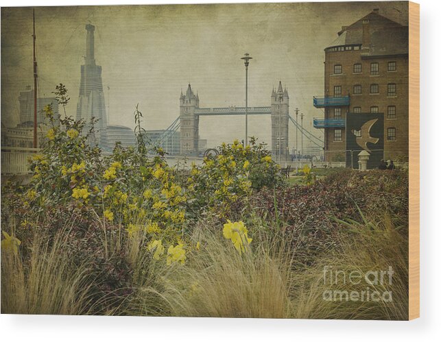 Tower Bridge Wood Print featuring the photograph Tower Bridge in Springtime. by Clare Bambers