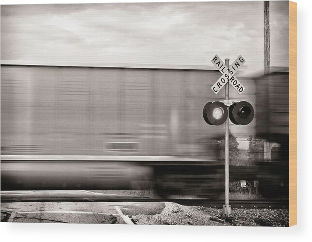 Train Wood Print featuring the photograph Train Keeps A Rollin by Jarrod Erbe