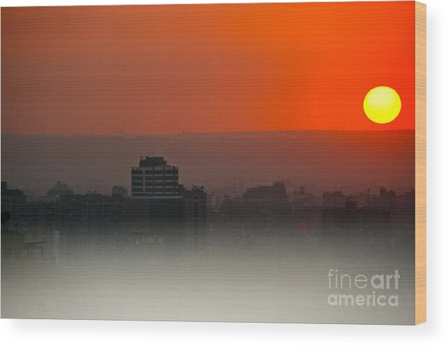 Sunrise Wood Print featuring the photograph Tripoli Harbor 2010 by Joan McArthur