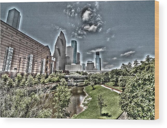 Houston Wood Print featuring the photograph Trippy Houston by David Morefield