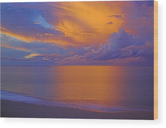 St Lucia Wood Print featuring the photograph Tropical Sunset-2- St Lucia by Chester Williams