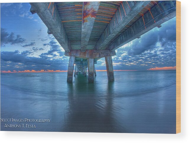  Florida Wood Print featuring the photograph Under the Pier by Anthony Festa