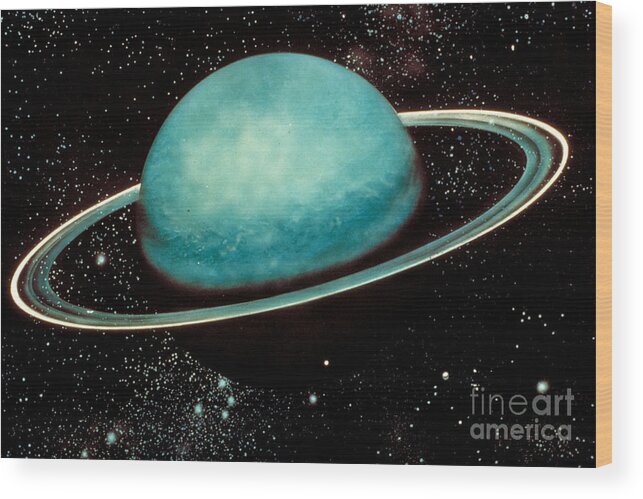 Astronomy Wood Print featuring the photograph Uranus With Its Rings by Nasa
