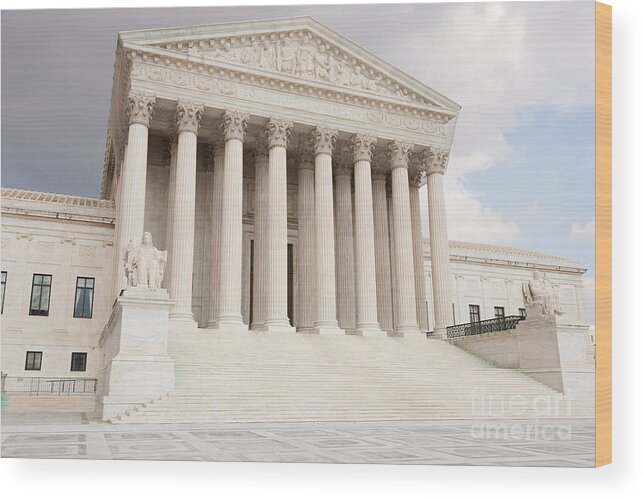 Clarence Holms Wood Print featuring the photograph US Supreme Court Building VI by Clarence Holmes
