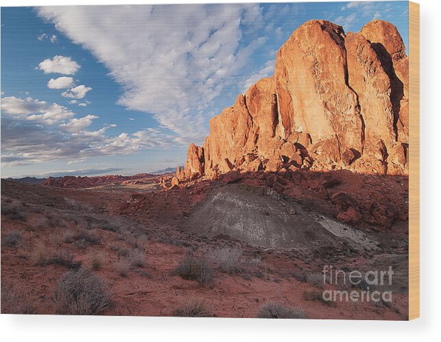 Valley Of Fire Wood Print featuring the photograph Valley of Fire by Art Whitton