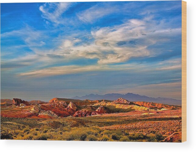 Landscape Wood Print featuring the photograph Valley of Fire Sunset by Joseph Urbaszewski