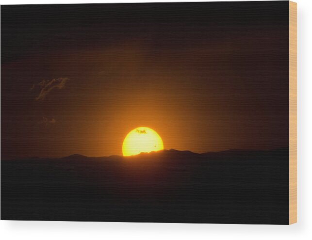 Venus Wood Print featuring the photograph Venus Transit Setting Over the Rocky Mountains by Jason Chu
