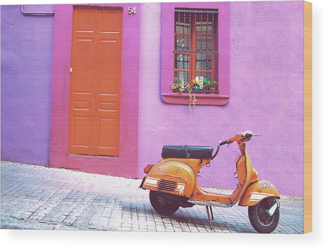 Vespa Wood Print featuring the photograph Vespa by Claude Taylor