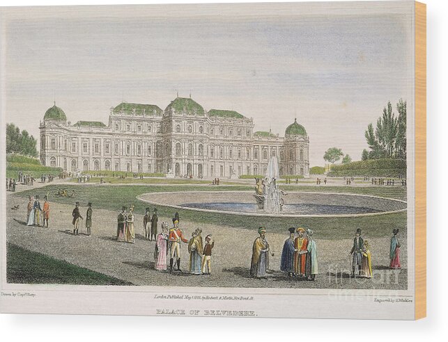 1822 Wood Print featuring the photograph Vienna: Belvedere, 1822 by Granger