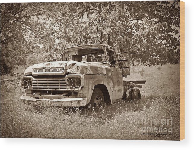 Truck Wood Print featuring the photograph Vintage Ford Truck 2 by Laurinda Bowling