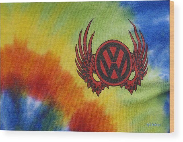 Vw Wood Print featuring the photograph VW Club Logo by Mick Anderson