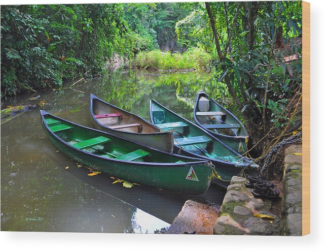 Canoe Wood Print featuring the photograph Waiting For Passengers by Li Newton