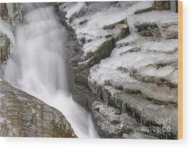 Water Wood Print featuring the photograph Water and Ice and Rock 5 by David Birchall