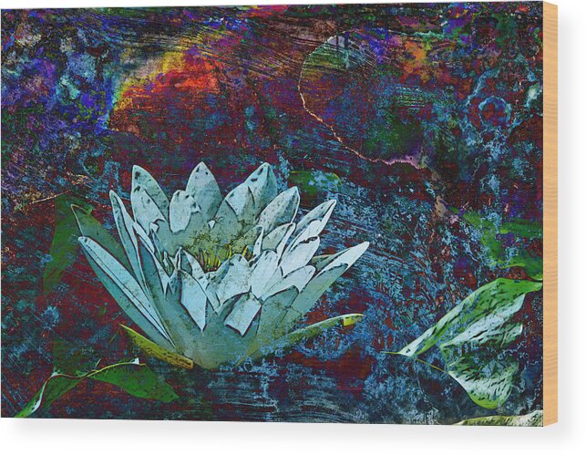 Abstract Wood Print featuring the photograph Water Lily Abstract by Phyllis Denton