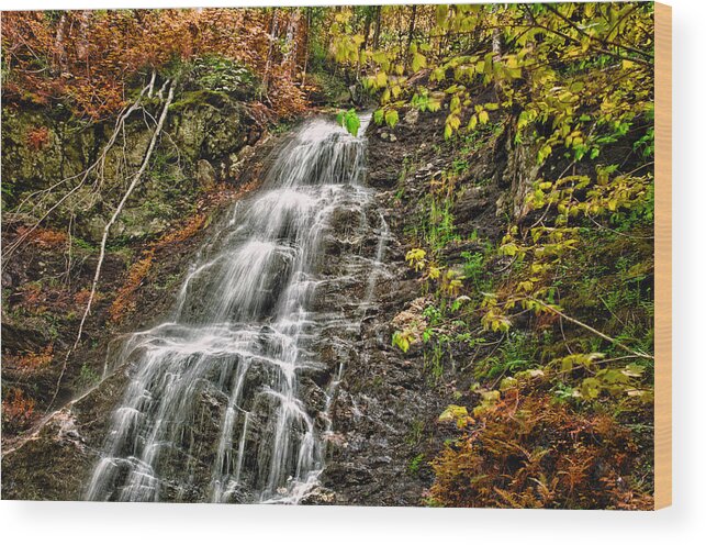 Landscapes Wood Print featuring the photograph Waterfall Fall by Fred LeBlanc