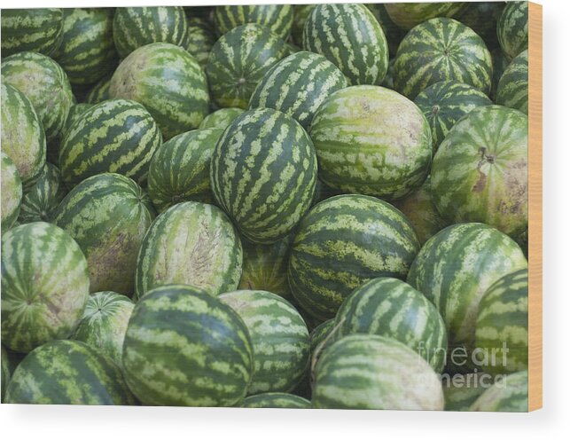 At Wood Print featuring the photograph Watermelons by Andrew Michael