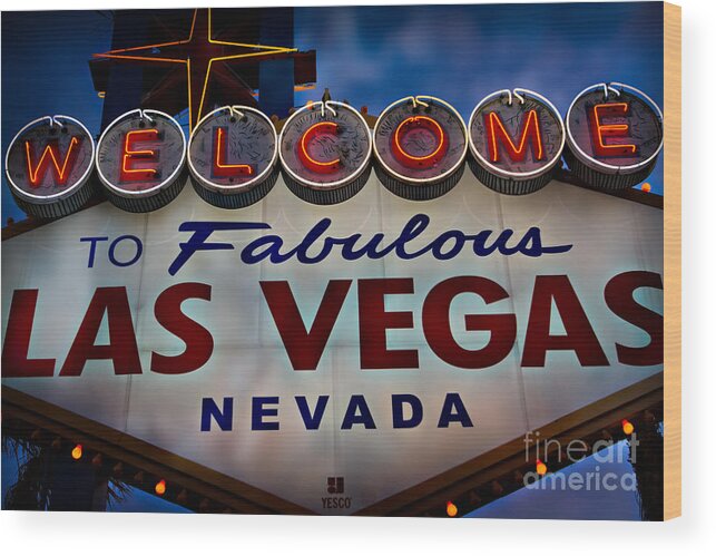 Las Vegas Wood Print featuring the photograph Welcome to Fabulous Las Vegas 2 by Doug Sturgess